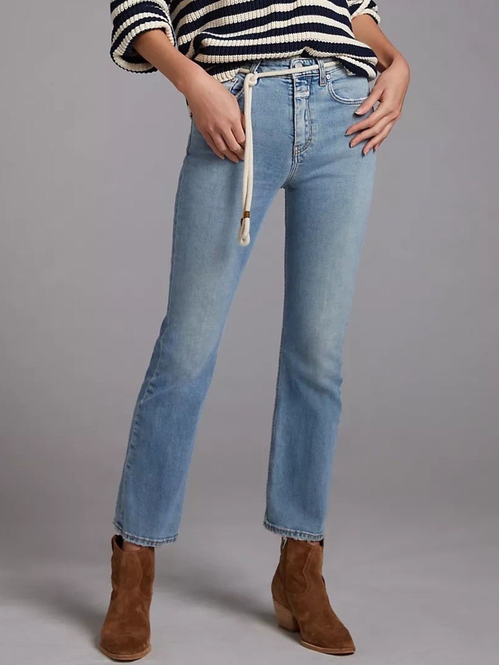 CLOSED Baylin Jeans Women’s 28 High Rise Cropped Flare Light Wash Made in Italy